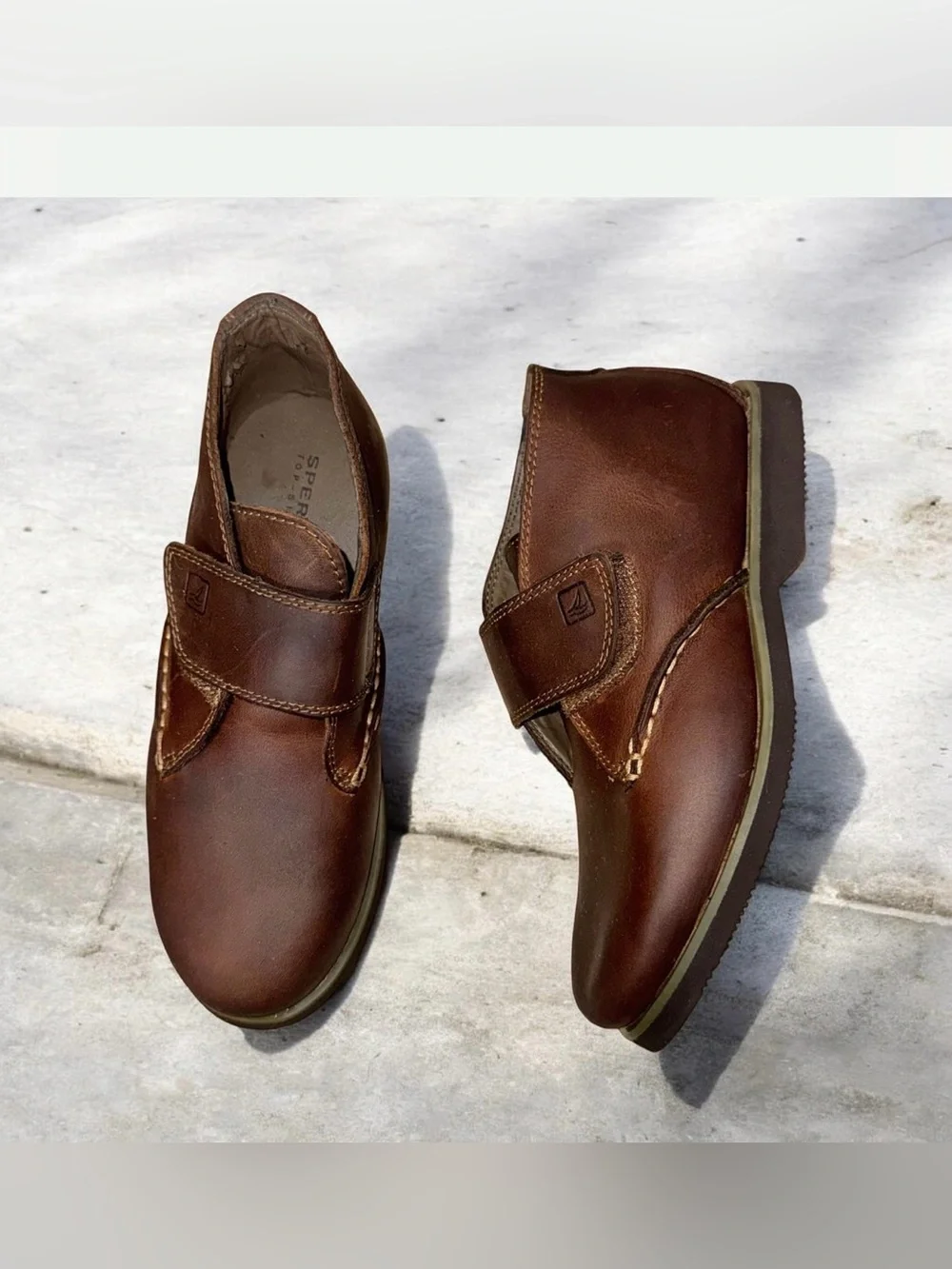 SPERRY Top Sider Gunnel Oxford mid leather boots youth boys shoes size 2.5